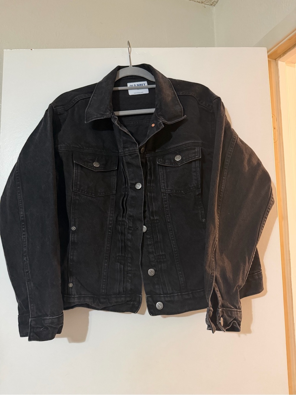 Old Navy Washed Black Denim Trucker Jacket